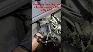 Replacing spark plugs on a Toyota sequoia. Is this a DIY job?? #toyotasequoia #mechanic #automobile