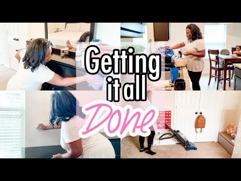 SATISFYING CLEANING MOTIVATION//GETTING IT ALL DONE//REALISTIC DAY IN THE LIFE MOM OF 3