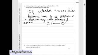 Edexcel AS Chemistry walkthrough question BONDING AND POLARITY