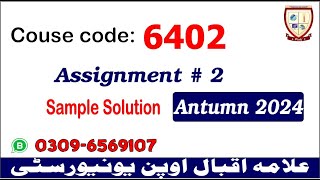 Aiou 6402 assignment 2 Autumn 2024 solutions   @picksPk