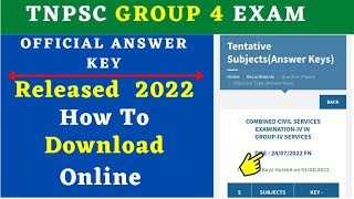 tnpsc group 4 answer key 2022 | tnpsc group 4 answer key 2022 pdf download | group 4 answer key 2022