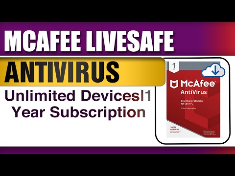 McAfee LiveSafe|Antivirus|Internet Security| Unlimited Devices|1 Year Subscription| PC/Mac