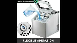 VEVOR Stainless Steel Ice Cube Maker | 220V Countertop Ice Maker Machine 40LBS