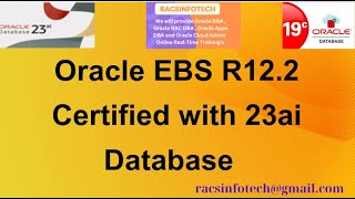 EBS R12.2 Certified with 23ai Database