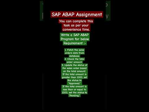 SAP ABAP Assignment 1| Give a try | #sapabap #abaponhana #abap