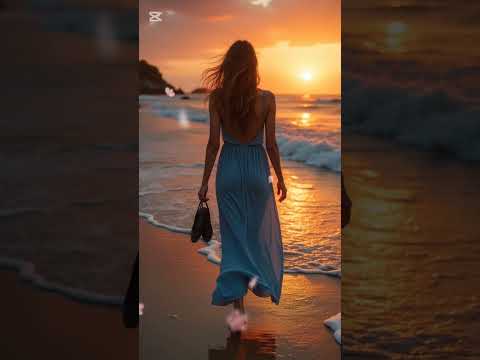 "Sunset Walk – When the Waves Whisper Back 🌅✨As the sun fades, the waves remember. 🌊❤️  #shorts