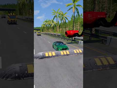 Cars vs Big Speed Bump - BeamNG.Drive
