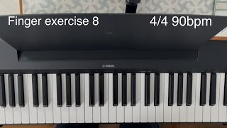 Piano Finger Exercise 8 - Left Hand | 4/4 90bpm | Cmaj 1 octave