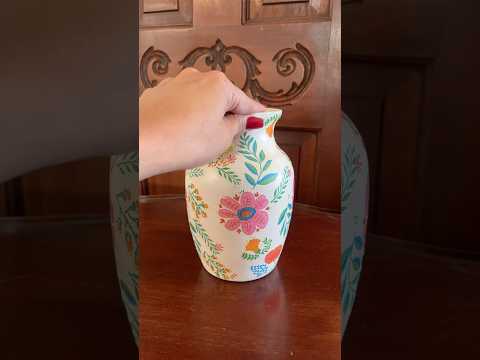 Dollar tree vase into ceramic masterpiece