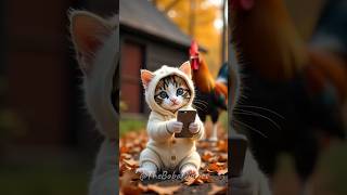 Tiny Cat’s Adorable Selfie Moment with Her Rooster Friend 📱🐓 | The Boba Diaries