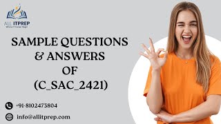 Sample Questions for C_SAC_2421 - SAP Certified Associate - Data Analyst - SAP Analytics Cloud Exam