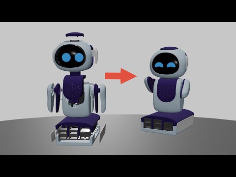 Assembling a cute robot on Blender