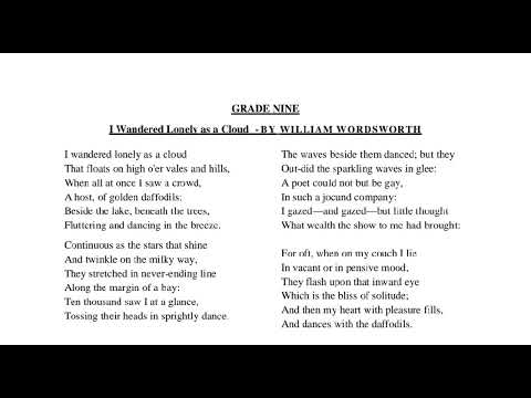 I wandered lonely as a cloud| English day competition 2023| poetry recitation| Grade 09