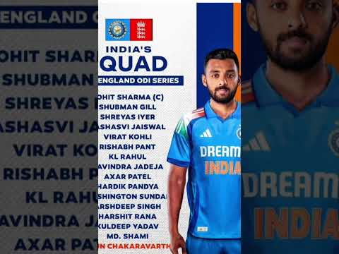 India vs England ODI squad #cricket #ipl #indvseng #rohitsharma #viratkohli #crickethighlights