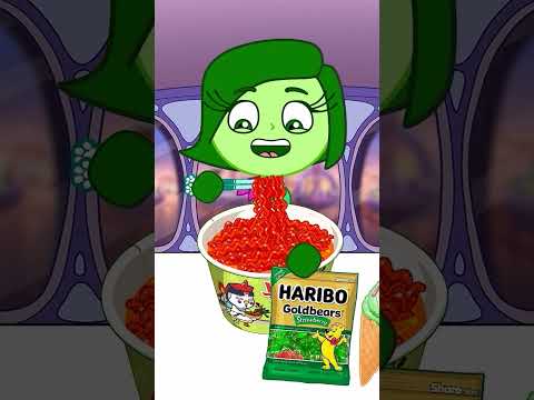 Inside Out 2 Green Emoji Mukbang 🥦🧃