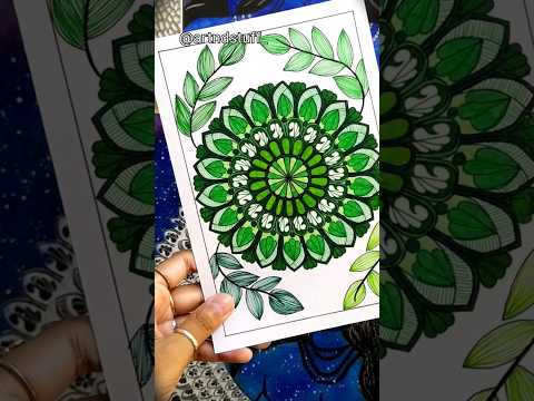 Shades of Green Mandala Art 💚 #mandalaart #mandaladrawing #youtubeshorts #mandalaartforbeginners