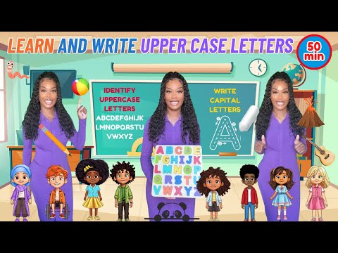 Learn and Write  Uppercase Letters| Phonics & Colors| Learning With Ms Houston| Kid Songs