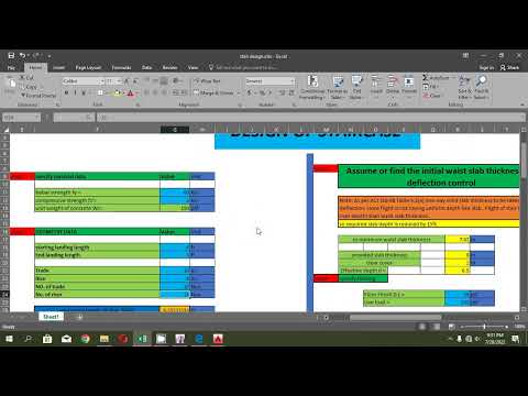 Manual Design of Stair | Stair Design using Excel Sheet