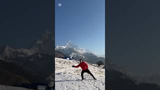 Cricket lovers 😄 #travelvlog #cricketlover #cricket #fun #snow #ytshorts #nepal #ytcricketshorts