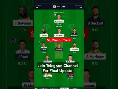 SA vs ENG ODI Champions Trophy Prediction today| ENG vs SA CT2025 Dream11 Prediction Today| CT2025