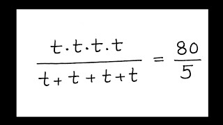 Solve for t in this nice Algebra equation | Math Olympiad Mathematics