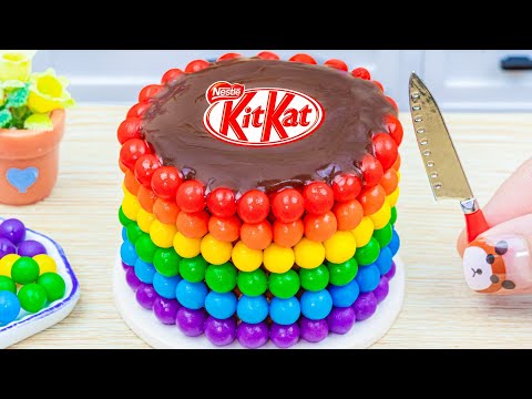 Amazing KITKAT Cake | Satisfying Miniature KitKat Chocolate Cake Decorating | Rainbow KitKat Cake