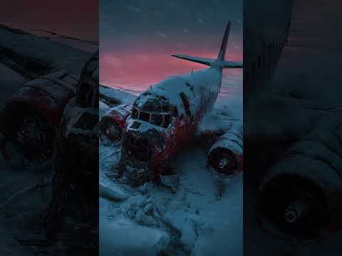 Abandoned Plane In A Snowstorm | Cold Winter Scene