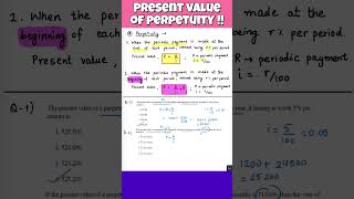 Let's find the PRESENT VALUE of Perpetuity!! 😎😎 #finance #applied_maths #financialmanagement #cuet