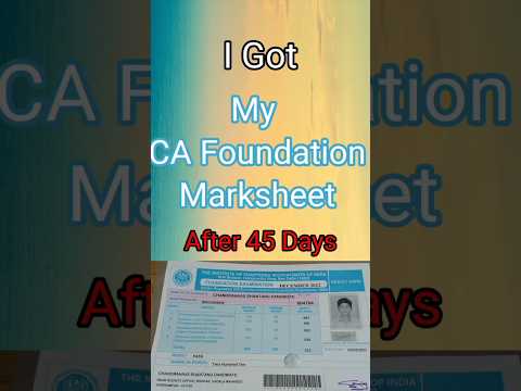 I Got My CA  Marksheet #ca #ca2023 #cafoundation #caclass #cafullbatch#icai #caclasses #icaistudents