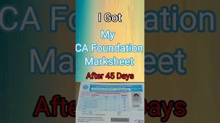 I Got My CA  Marksheet #ca #ca2023 #cafoundation #caclass #cafullbatch#icai #caclasses #icaistudents