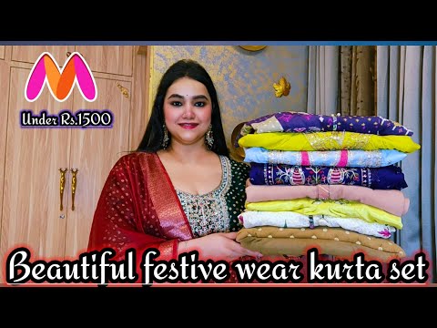Beautiful festive wear anarkali, embroidery, co ords set & kurta set haul from Myntra under Rs.1500