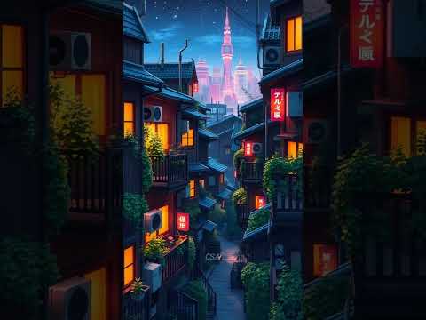 Midnight Alley in Neo Tokyo 🌆✨ #chillvibes #lofi #shorts  #livewallpaper #cloudspiritsai