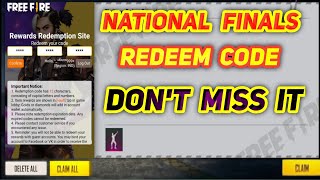 FREE FIRE NATIONAL FINALS REDEEM CODE || FREEFIRE REDEEM CODE || #FFCO
