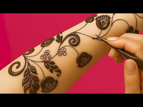 बहुत ही आसान और खूबसूरत मेंहदी डिजाइन | very easy mehndi design | mehandi ki dizain | simple mehndi