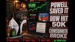 POWELL SAVED IT — Dow HIT 50K — NVDA BLED  WMT INTU CRASHED  STARSHIP SCRUBBED  Iran Toll in BITCOIN