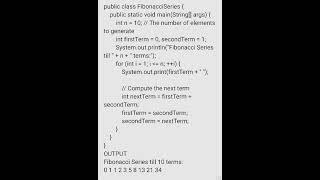 fibonacci Series Code with Example in Java.