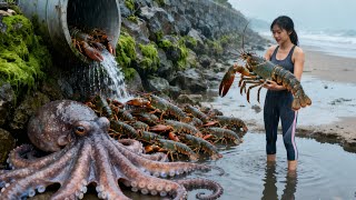 Xiao Zhang Made A Fortune By Beachcombing, With Crabs And Octopuses Overflowing His Bucket.