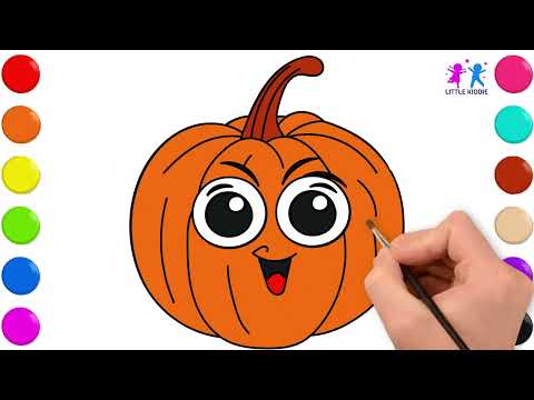 🎨 How to Draw & Color a Pumpkin 🎃 | Fun & Easy Art Tutorial for Kids!