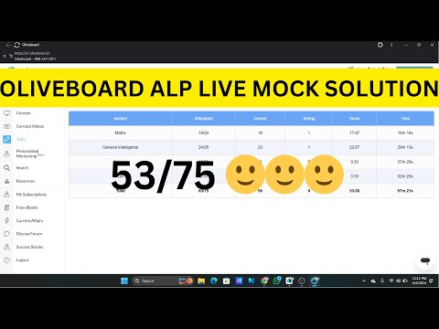 Oliveboard ALP Live Mock Solution || 5-6 July || #testbook #oliveboard #rrb #rrbalp