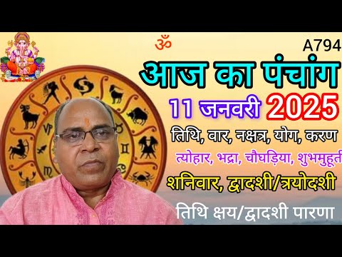 Aaj ka panchang 11 January 2025/तिथि, चौघड़िया/शनिवार पंचांग