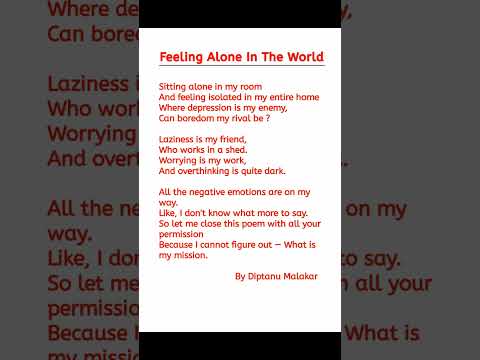 Feeling Alone In The World Poem