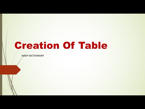 Ep-6: Table Creation - SAP ABAP TUTORIAL FOR BEGINNERS/DATA DICTIONARY - #Ep-6