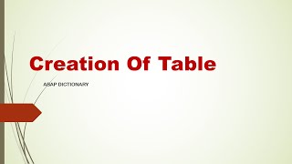 Ep-6: Table Creation - SAP ABAP TUTORIAL FOR BEGINNERS/DATA DICTIONARY - #Ep-6