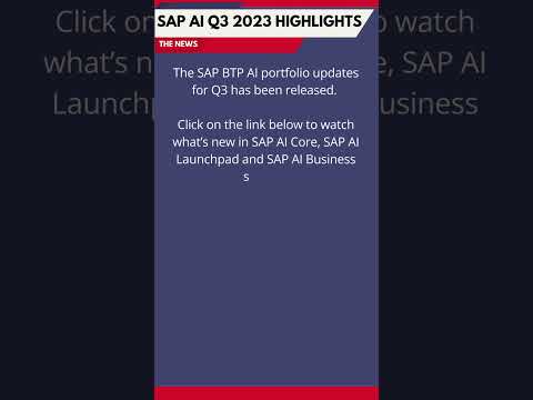 SAP AI Q3 2023 Highlights  #sapbtp #sap #artificialintelligence