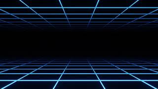 Synthwave Grid Background Video, Blue Neon Retro Sci-Fi Loop Motion Background | Free Stock Footage