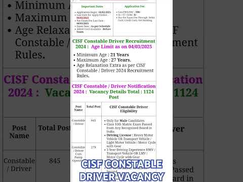 Cisf constable vacancy  #trending #video #examdate #viralshorts