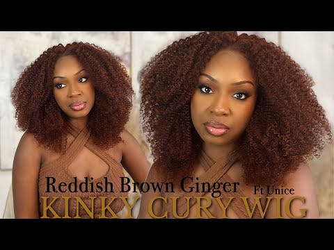 Beginner Friendly Kinky Curly Wig| Reddish Brown Ginger Curly Wig ft Unice Hair