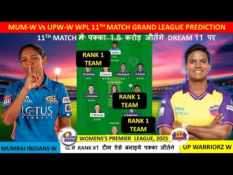 MIW VS UPW GRAND LEAGUE Prediction ONLY. By Fantasy Crick Lover