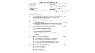 IGNOU MCOM assignments 📝 || June 2022 & Jan 2023 ignou assignment question paper 📜