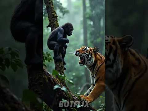 Gorilla Baby CRIES After Tiger Is Killed by King Kong 😢 | Emotional Animal Story